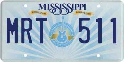 MS license plate MRT511