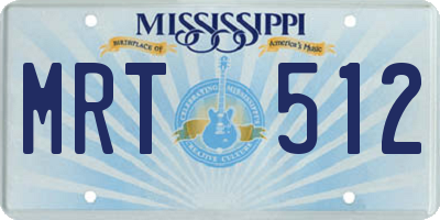 MS license plate MRT512