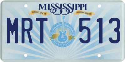 MS license plate MRT513