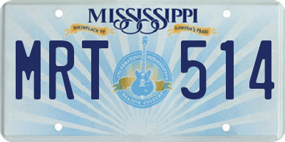 MS license plate MRT514