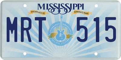MS license plate MRT515