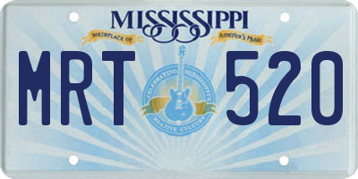 MS license plate MRT520