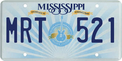 MS license plate MRT521