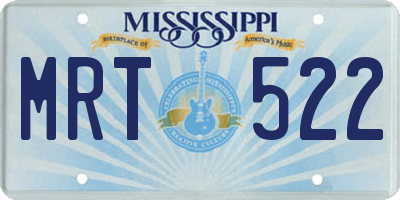 MS license plate MRT522
