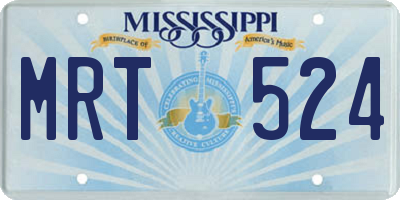 MS license plate MRT524