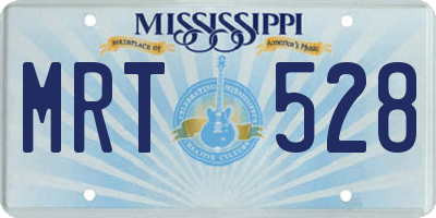 MS license plate MRT528