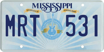 MS license plate MRT531
