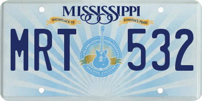 MS license plate MRT532