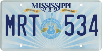MS license plate MRT534