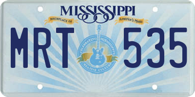 MS license plate MRT535