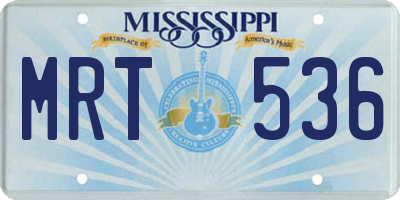 MS license plate MRT536