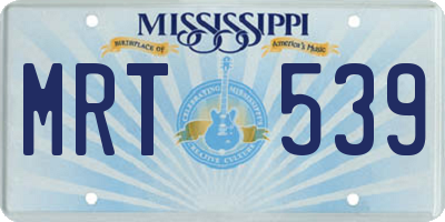 MS license plate MRT539