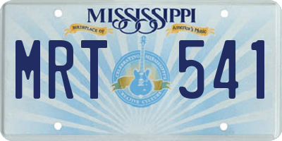 MS license plate MRT541