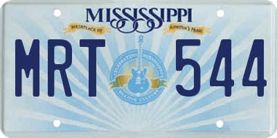 MS license plate MRT544