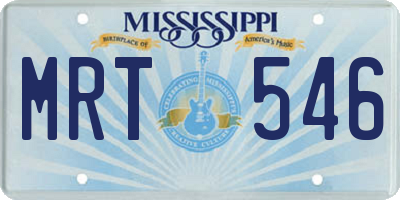 MS license plate MRT546