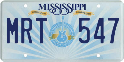 MS license plate MRT547