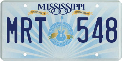MS license plate MRT548