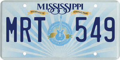 MS license plate MRT549