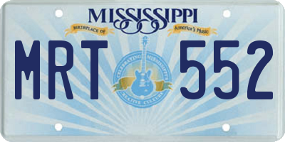 MS license plate MRT552