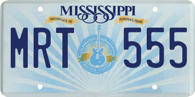 MS license plate MRT555