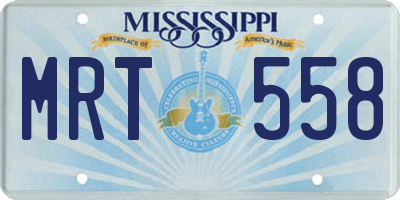 MS license plate MRT558