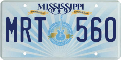 MS license plate MRT560