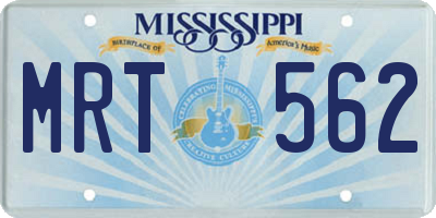 MS license plate MRT562