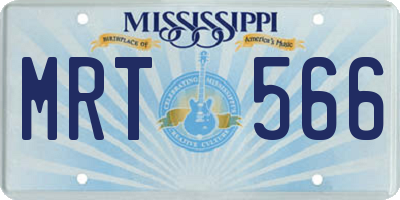 MS license plate MRT566