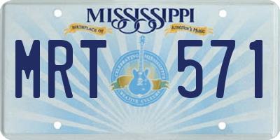 MS license plate MRT571