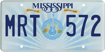 MS license plate MRT572