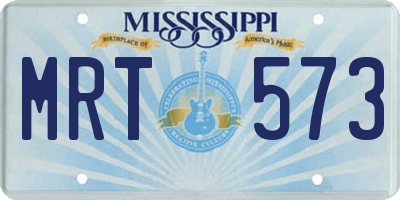 MS license plate MRT573