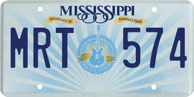 MS license plate MRT574