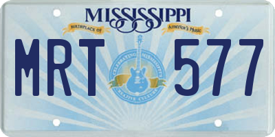 MS license plate MRT577