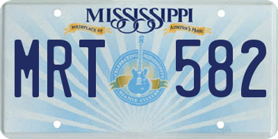 MS license plate MRT582