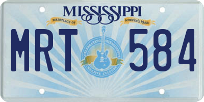 MS license plate MRT584