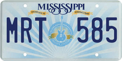 MS license plate MRT585