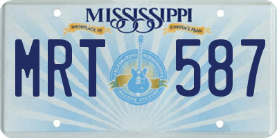 MS license plate MRT587