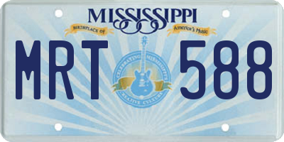 MS license plate MRT588
