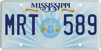 MS license plate MRT589