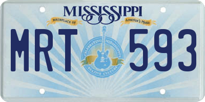 MS license plate MRT593
