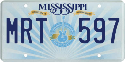 MS license plate MRT597