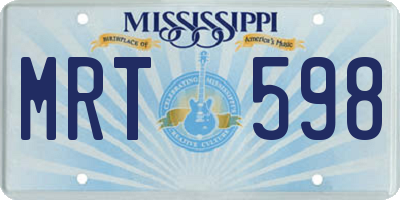 MS license plate MRT598