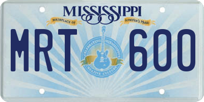 MS license plate MRT600