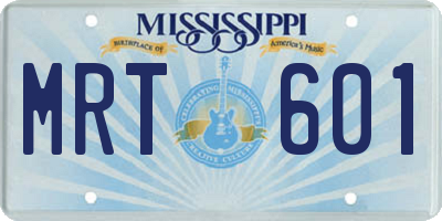 MS license plate MRT601