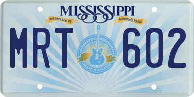 MS license plate MRT602