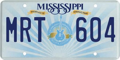 MS license plate MRT604