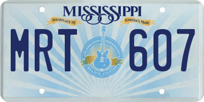 MS license plate MRT607
