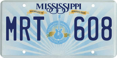 MS license plate MRT608