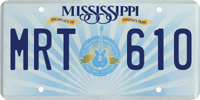 MS license plate MRT610