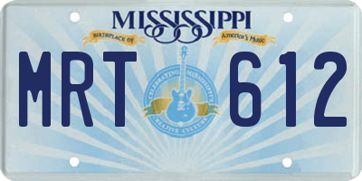 MS license plate MRT612